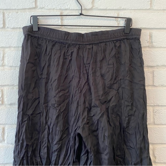Anthropologie Elevenses Black Front Slit Cropped Wide Pants Size XS - Picture 10 of 14